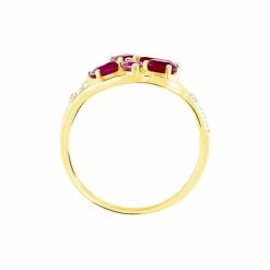 Histoire D'Or Bague Orchidee Or Bicolore Rubis Diamant 8 Histoire D'Or Bague Orchidee Or Bicolore Rubis Diamant -Colliers Fantaisie Soldes B3DF2RR203 view2