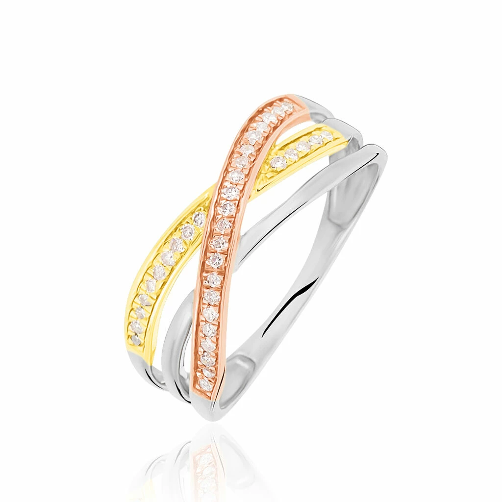 Histoire D'Or Bague Sabera Or Tricolore Diamant 1 Histoire D'Or Bague Sabera Or Tricolore Diamant