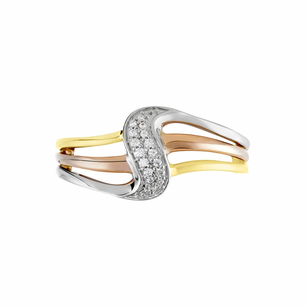 Histoire D'Or Bague Or Tricolore Dionyse Oxydes De Zirconium 2 Histoire D'Or Bague Or Tricolore Dionyse Oxydes De Zirconium – Image 2