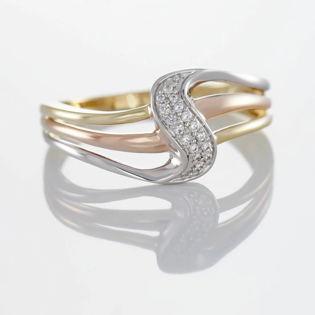 Histoire D'Or Bague Or Tricolore Dionyse Oxydes De Zirconium 4 Histoire D'Or Bague Or Tricolore Dionyse Oxydes De Zirconium – Image 4