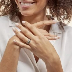 Histoire D'Or Bague Agnes Or Blanc Diamant -Colliers Fantaisie Soldes B3DFBDD252 model0