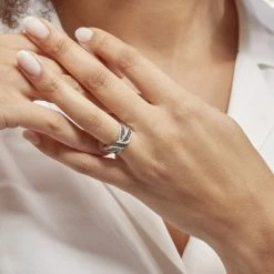 Histoire D'Or Bague Agnes Or Blanc Diamant -Colliers Fantaisie Soldes B3DFBDD252 model1