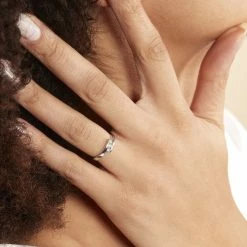 Histoire D'Or Bague Galya Or Blanc Diamant -Colliers Fantaisie Soldes B3DFBDW0MA model1