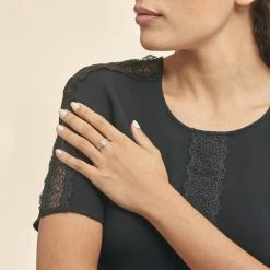 Histoire D'Or Bague Natacha Or Blanc Diamant -Colliers Fantaisie Soldes B3DFBDW2GO model0