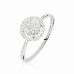 Histoire D'Or Bague Soleil D'hiver Or Blanc Diamant Divers