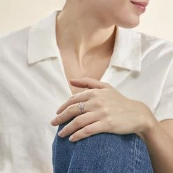 Histoire D'Or Bague Ocean Or Blanc Diamant -Colliers Fantaisie Soldes B3DFBDW870 model0