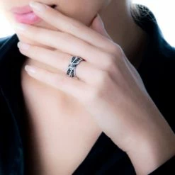 Histoire D'Or Bague Agnes Or Blanc Diamant -Colliers Fantaisie Soldes B3DFBDZ064 model0