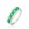 Histoire D'Or Bague Margaux Or Blanc Emeraude Et Diamant