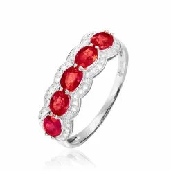Histoire D'Or Bague Margaux Or Blanc Rubis Et Diamant
