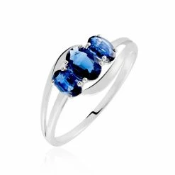 Histoire D'Or Bague Or Blanc Jaire Saphir