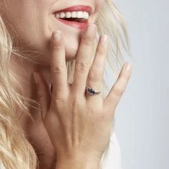 Histoire D'Or Bague Or Blanc Jaire Saphir -Colliers Fantaisie Soldes B3DFBSB02R model1