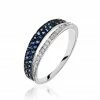 Histoire D'Or Bague Agapanthe Or Blanc Saphir Et Diamant