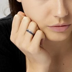 Histoire D'Or Bague Agapanthe Or Blanc Saphir Et Diamant -Colliers Fantaisie Soldes B3DFBSB057 model1