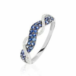 Histoire D'Or Bague Dimitria Or Blanc Saphir Et Diamant