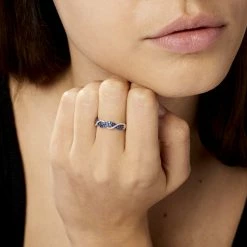 Histoire D'Or Bague Dimitria Or Blanc Saphir Et Diamant -Colliers Fantaisie Soldes B3DFBSB365 model0