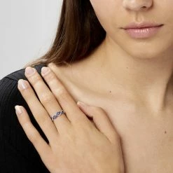 Histoire D'Or Bague Dimitria Or Blanc Saphir Et Diamant -Colliers Fantaisie Soldes B3DFBSB365 model1