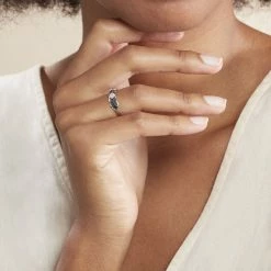 Histoire D'Or Bague Lina-maria Or Blanc Saphir Et Diamant -Colliers Fantaisie Soldes B3DFBSB949 model1