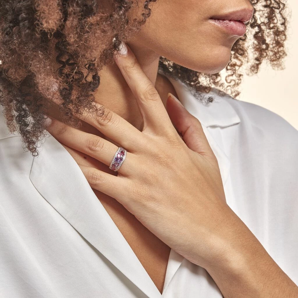 Histoire D'Or Bague Multicolore Or Blanc Amethyste Et Saphir Et Rhodolite 5 Histoire D'Or Bague Multicolore Or Blanc Amethyste Et Saphir Et Rhodolite – Image 5