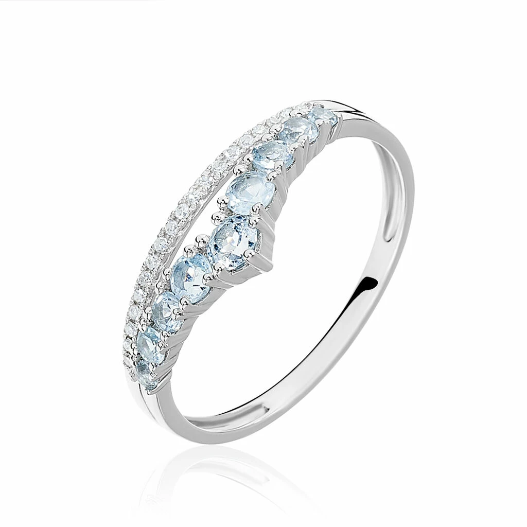 Histoire D'Or Bague Marine Or Blanc Topaze 1 Histoire D'Or Bague Marine Or Blanc Topaze