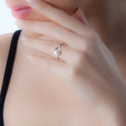 Histoire D'Or Bague Davy Or Blanc Perle De Culture Et Diamant -Colliers Fantaisie Soldes B3DFBU2126 model0