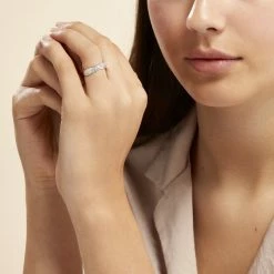 Histoire D'Or Bague Aglae Or Blanc Oxyde De Zirconium -Colliers Fantaisie Soldes B3DFBZW602 model0