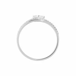 Histoire D'Or Bague Clarina Or Blanc Oxyde De Zirconium -Colliers Fantaisie Soldes B3DFBZW784 view2