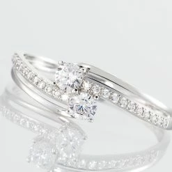 Histoire D'Or Bague Clarina Or Blanc Oxyde De Zirconium -Colliers Fantaisie Soldes B3DFBZW784 view3