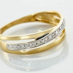 Histoire D'Or Bague Croisee Or Jaune Diamant -Colliers Fantaisie Soldes B3DFJDW044 view3