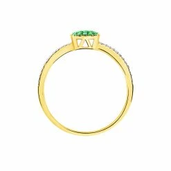 Histoire D'Or Bague Aude Or Jaune Emeraude Et Diamant -Colliers Fantaisie Soldes B3DFJEV294 view2