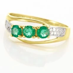 Histoire D'Or Bague Or Jaune Abelard Emeraudes Diamants -Colliers Fantaisie Soldes B3DFJEV461 view3