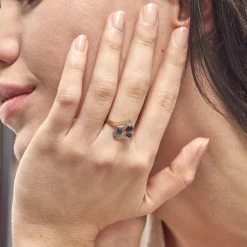 Histoire D'Or Bague Dahlia Or Jaune Saphir Diamant -Colliers Fantaisie Soldes B3DFJSB018 model1