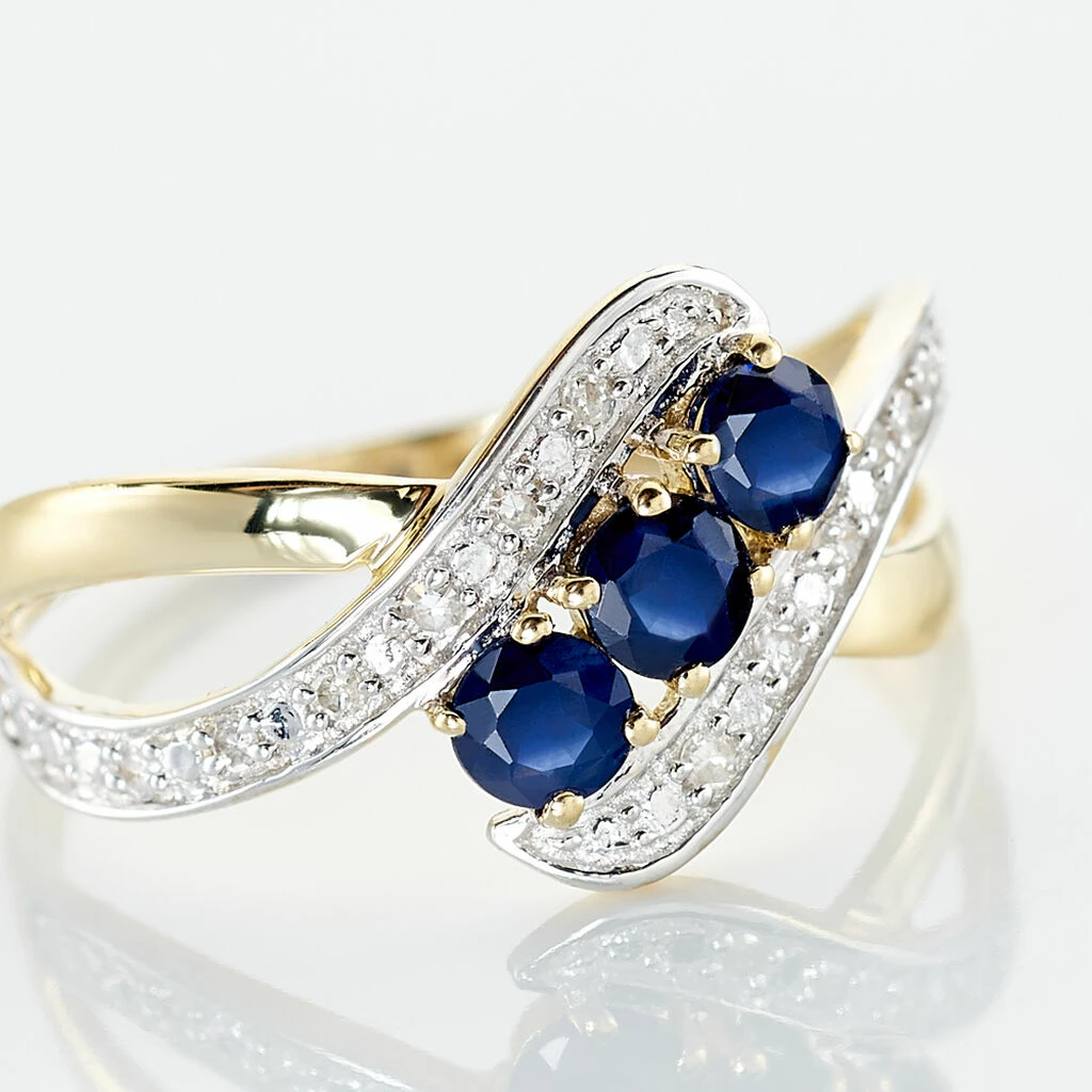 Histoire D'Or Bague Simma Or Jaune Saphir Et Diamant 4 Histoire D'Or Bague Simma Or Jaune Saphir Et Diamant – Image 4