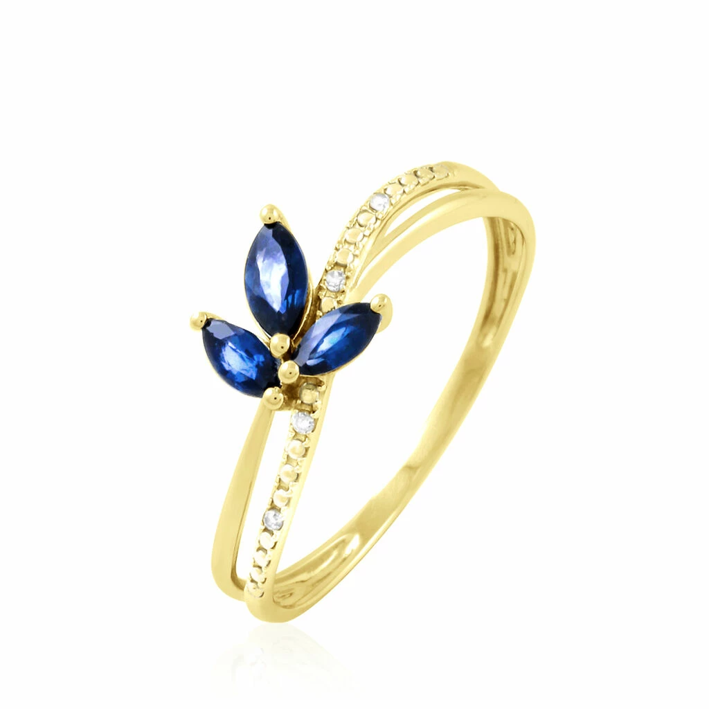 Histoire D'Or Bague Maura Or Jaune Saphir Et Diamant 1 Histoire D'Or Bague Maura Or Jaune Saphir Et Diamant