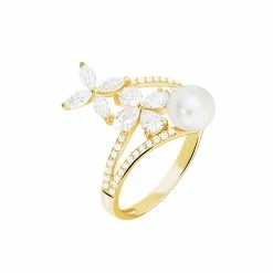 Histoire D'Or Bague Norah Or Jaune Perle De Culture Et Oxyde De Zirconium