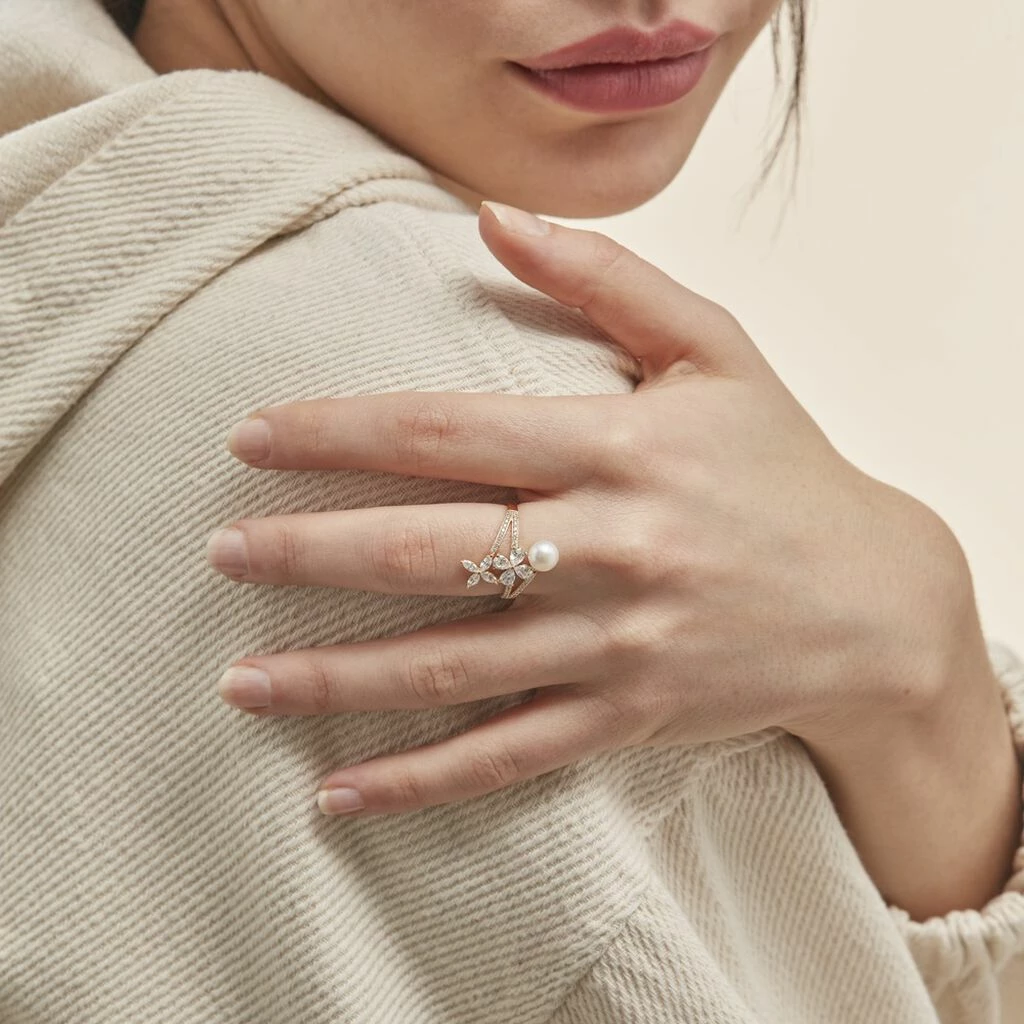 Histoire D'Or Bague Norah Or Jaune Perle De Culture Et Oxyde De Zirconium 6 Histoire D'Or Bague Norah Or Jaune Perle De Culture Et Oxyde De Zirconium – Image 6