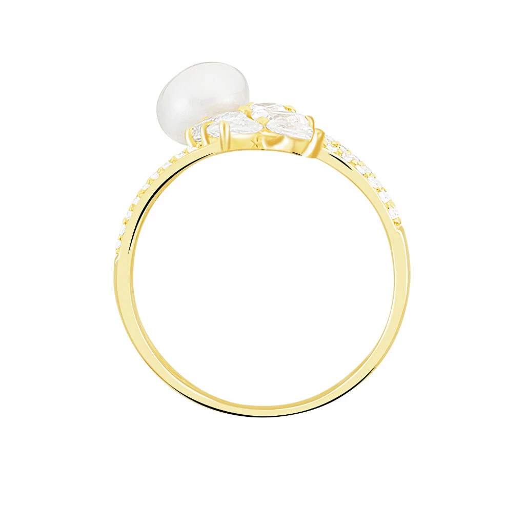 Histoire D'Or Bague Norah Or Jaune Perle De Culture Et Oxyde De Zirconium 3 Histoire D'Or Bague Norah Or Jaune Perle De Culture Et Oxyde De Zirconium – Image 3