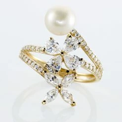 Histoire D'Or Bague Norah Or Jaune Perle De Culture Et Oxyde De Zirconium 9 Histoire D'Or Bague Norah Or Jaune Perle De Culture Et Oxyde De Zirconium -Colliers Fantaisie Soldes B3DFJU2257 view3