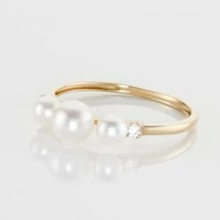 Histoire D'Or Bague Jwan Or Jaune Perle De Culture 9 Histoire D'Or Bague Jwan Or Jaune Perle De Culture -Colliers Fantaisie Soldes B3DFJU2274 view3