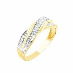 Histoire D'Or Bague Bandeau Or Jaune Oxyde De Zirconium