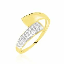Histoire D'Or Bague Or Jaune Morgaine Oxydes