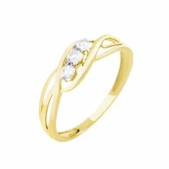 Histoire D'Or Bague Or Jaune Shaleana Oxydes De Zirconium