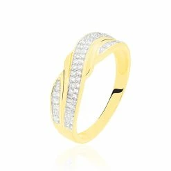 Histoire D'Or Bague Bandeau Or Jaune Oxyde De Zirconium