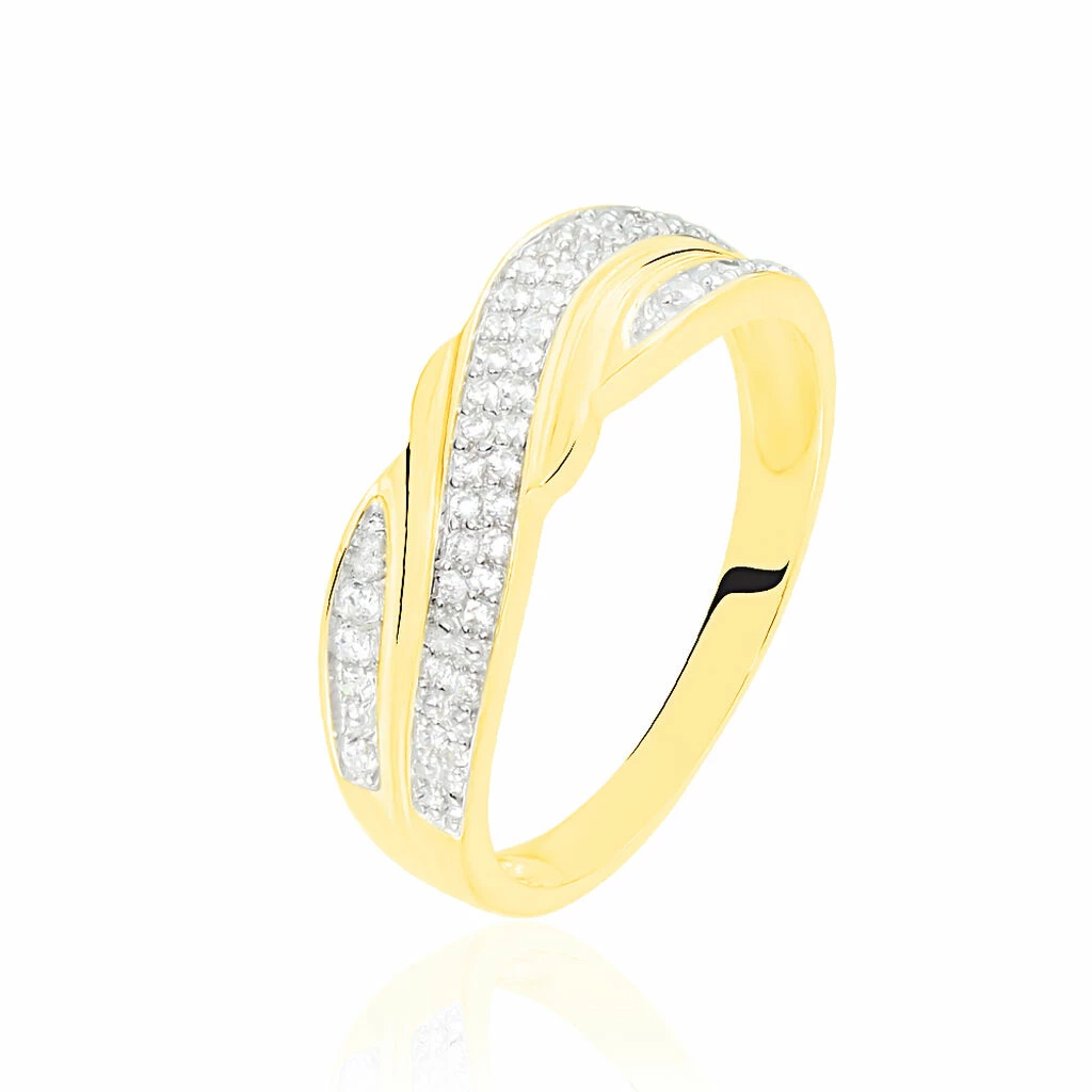 Histoire D'Or Bague Bandeau Or Jaune Oxyde De Zirconium 1 Histoire D'Or Bague Bandeau Or Jaune Oxyde De Zirconium