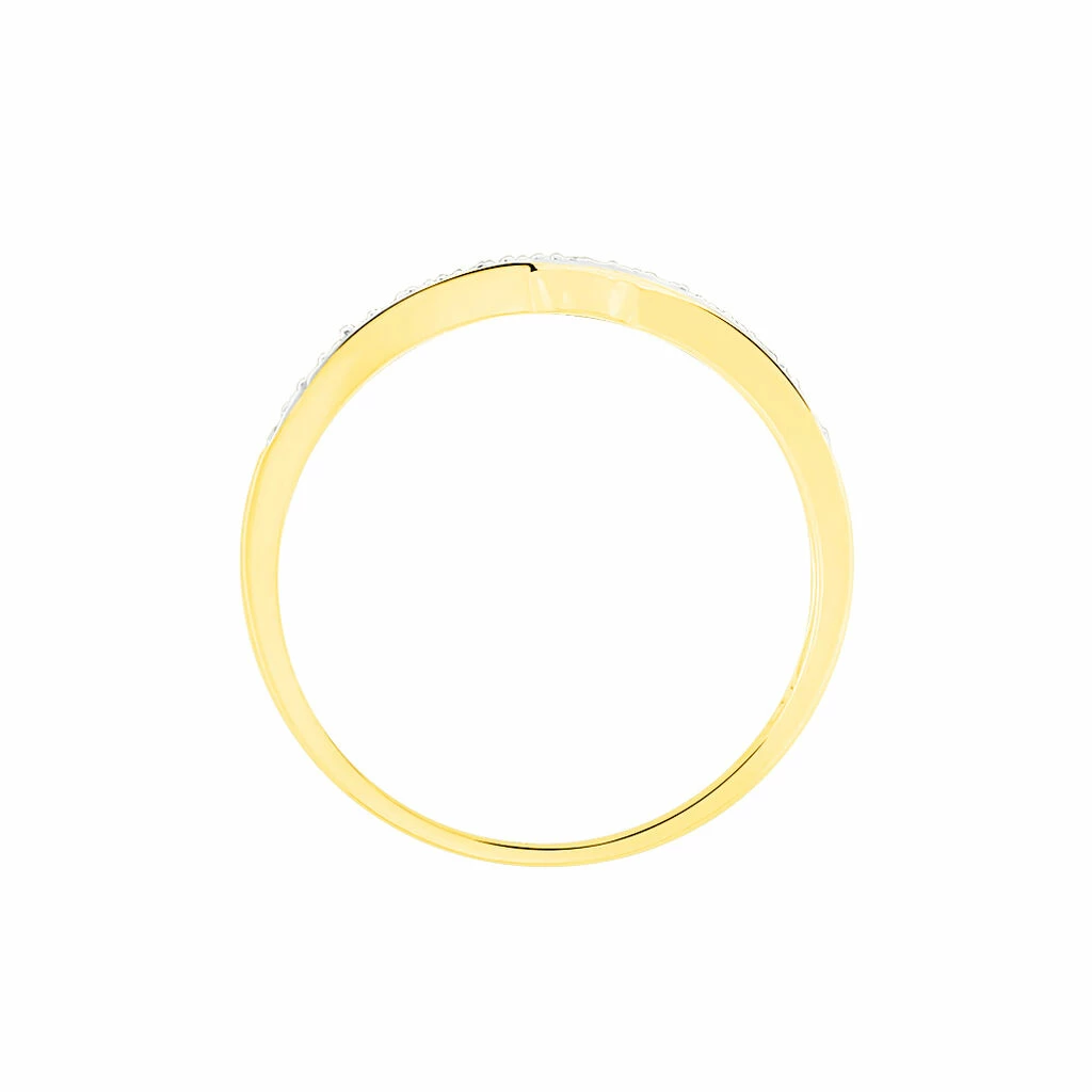 Histoire D'Or Bague Bandeau Or Jaune Oxyde De Zirconium 3 Histoire D'Or Bague Bandeau Or Jaune Oxyde De Zirconium – Image 3