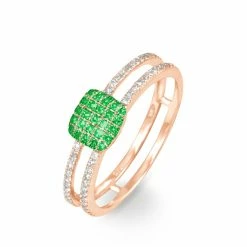 Histoire D'Or Bague Aude Or Rose Grenat Et Diamant