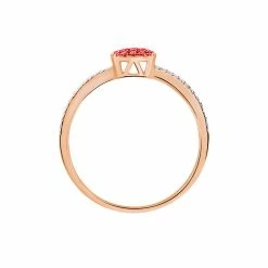 Histoire D'Or Bague Aude Or Rose Rubis Et Diamant -Colliers Fantaisie Soldes B3DFRRR392 view2