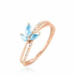 Histoire D'Or Bague Maura Or Rose Topaze Et Diamant