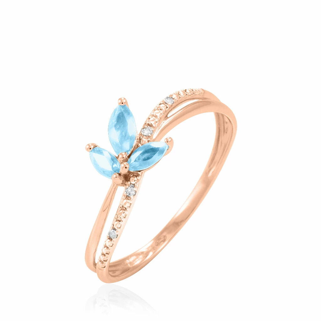Histoire D'Or Bague Maura Or Rose Topaze Et Diamant 1 Histoire D'Or Bague Maura Or Rose Topaze Et Diamant