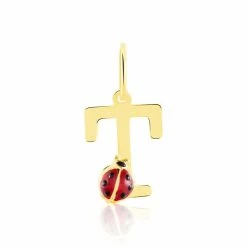Colliers Fantaisie Soldes 22 Histoire D'Or Pendentif Helidie Coccinelle Lettre Or Jaune