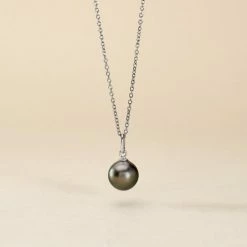 Histoire D'Or Pendentif Syana Or Blanc Perle De Culture De Tahiti -Colliers Fantaisie Soldes B3PFBHH001 view2